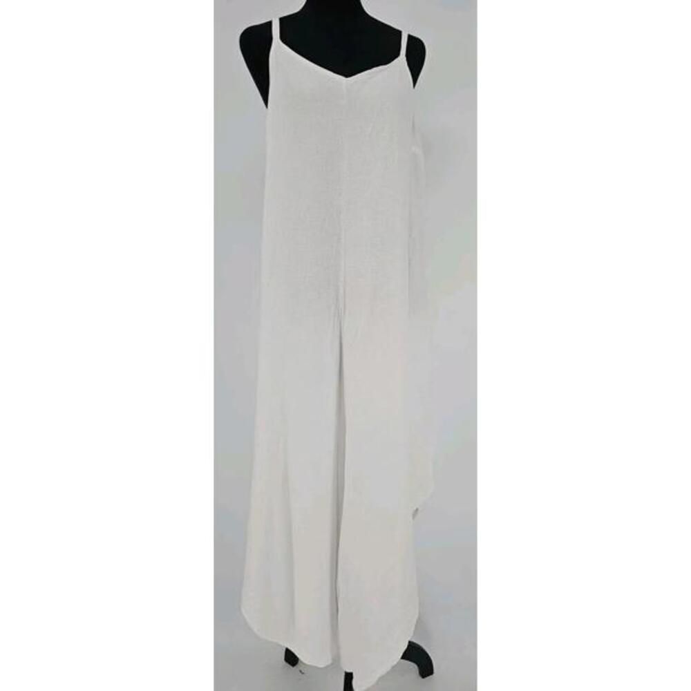 Ladies Everlily Linen Blend White wide leg/Flare Jumpsuit - Large - New Without